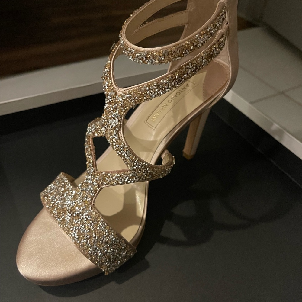 Elegant Gold Strappy Heels